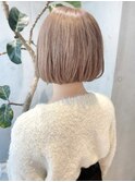 Say.ショートボブホワイトグレージュ地毛風ストレートミニボブ