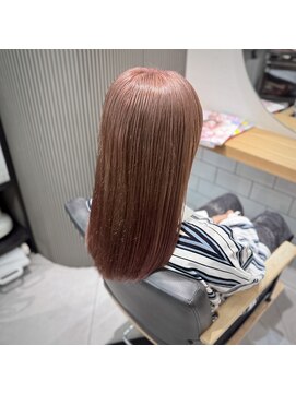 ミエルヘアーエスト 新宿店(mielhair est) ピンクベージュ　デザインカラー