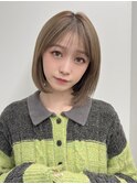 ◎柔らかベージュのナチュラル小顔ボブ