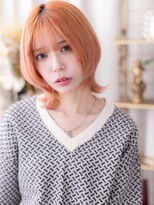 カバーヘア ブリス 大宮西口(COVER HAIR bliss) アプリコットオレンジ小顔ハイレイヤーウルフa大宮10代20代30代