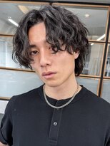 ソアメンズ 渋谷(soar men's)&nbsp;波巻きパーマ×刈り上げセンターパート毛流れ◎渋谷