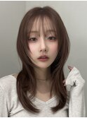 &nbsp;&nbsp;&nbsp;明るめショコラブラウン×韓国風ハッシュレイヤー