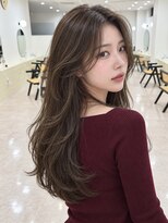 モト 船橋(moto)&nbsp;韓国アイドルロングレイヤー艶髪オリーブグレージュ顔周り船橋