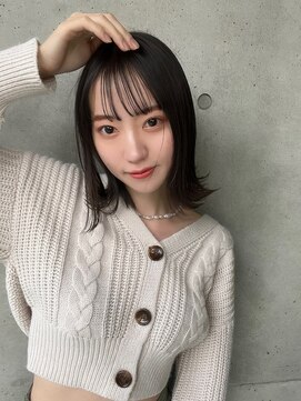 パッセージ ダブリュー 八幡山(hair make passage .w) 20代30代小顔ミディアム外ハネスタイル