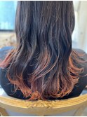 【地毛×グラデーションコーラル】