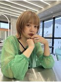ダークアッシュ/ミディアムレイヤーカット［髪質改善/縮毛矯正］