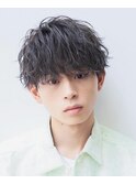 ツーブロック束感波巻きマッシュ