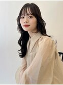 【艶感★シースルーバング】韓国ヘア20代30代ウェーブ巻き髪