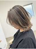 ウルフカット/ハイライト/白髪ぼかしグレージュ/イメチェン