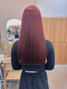 ガーデンエン 表参道(GARDEN eN) レッドカラー レイヤーカット 姫カット