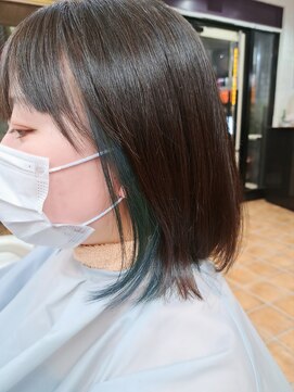 ルナ 大船店(LUNA) インナーカラー×エメラルドグリーン