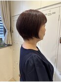 大人綺麗ボブ/藤沢/髪質改善縮毛矯正/ショート/脱白髪染め透明感