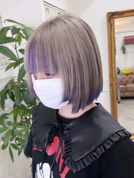 ファクトリーファイブ(Factory5) 【factory5 かもい】グレージュ×裾カラーパープル