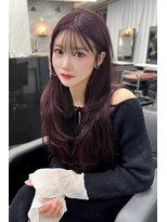 ランズ(LANDS)&nbsp;カシスピンクレイヤーカット 【韓国ヘア 大阪 梅田】