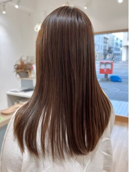 シーナ(scena)の写真/髪への負担を最小限におさえた酸性ストレートが人気☆髪質に合わせた丁寧な施術で真っ直ぐすぎない艶髪へ！