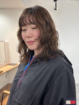 大阪梅田/レイヤーパーマ/ミディアムパーマ/レイヤーカット