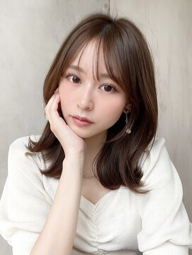 アフロート エル 錦糸町(AFLOAT L) 【20代30代】小顔レイヤーミディアム/黒髪/暗髪/ココアベージュ