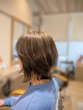 ヘアーズファイン(hair's fine) 髪質改善ショートウルフくびれ春カラー◎30代40代50代