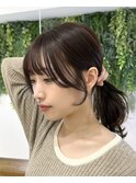 ◎小顔前髪顔まわりおくれ毛シースルーロングミディアム