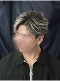 シルバーバレイヤージュフェザーショートセンターパート