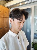 毛流れパーマセンターパート カルマヘア