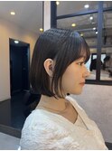 大人可愛いひし形ハンサムショートボブ前下がり