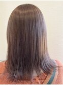 シンプルストレート/ブリーチなし透明感ベージュ/熊本/上通