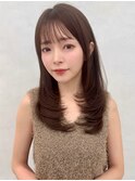 韓国レイヤー/ワインレッド/マロンベージュ/イメチェン/幡ヶ谷