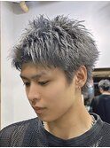 ハイトーンスパイキーショート/グレー/短髪