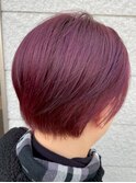 大人ショートボブ/エイジングケア/ワインレッド/赤紫カラー/上品