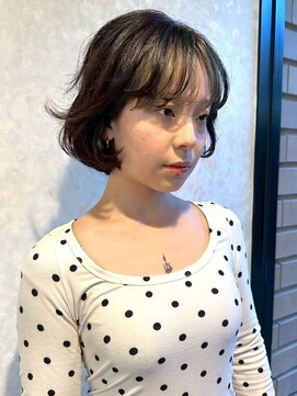 ヴヴ(Bub) 黒髪 ボブ 顔周りカット 髪質改善 艶髪 丸みボブ 20代 透明感