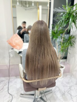 ガルボ ヘアー(garbo hair) 高知プルエクステ丸ごとカラーでグレージュカラーに♪