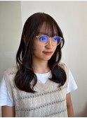 レイヤーカット×ブラウン