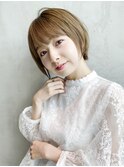 ナチュナルマッシュショート_マロンベージュAラインボブ_28104