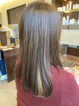 シークレットベースエヌ(Secret Base N) ナチュラルストレートセミロングインナーホワイトミルクティー