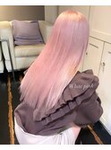 ba2124ホワイトピンク大人ガーリー韓国ヘアーハイトーンカラー