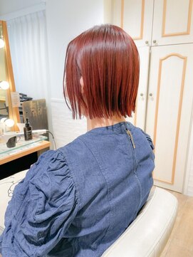 ネオリーブ チロル 横浜西口店(Neolive CiroL.) 春色 チェリーレッドブラウン ミニボブ