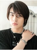 斜めバングポイント！無造作セクシー黒髪ボブウルフf名護大東