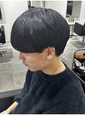 メンズシースルーマッシュパーマニュアンスパーマツーブロック