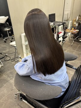 ファビ 渋谷(Fab) くびれヘア/暗めカラー/アプリコットオレンジ/縮毛矯正