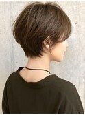 首元すっきりショート×オリーブアッシュ