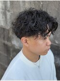 テーパーフェードスパイラルパーマ