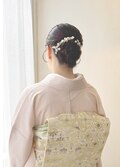 短めヘアのタイトシニヨン×訪問着着付け