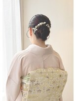 ヘアアンドメイク スタジオ ミムロ(HAIR&MAKE STUDIO MIMURO) 短めヘアのタイトシニヨン×訪問着着付け