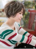 ナチュラルウェーブアシンメトリーショートc3上尾20代30代40代!