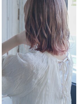 ホワイトルーム(White Room) くすみピンク+裾カラー