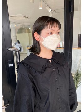 エンリッチヘア(enrich hair) ミディアムボブ　ダークグリーン　髪質改善
