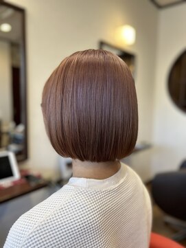 ヘアモード 美結(hair-mode) まとまり◎/甘すぎないハイトーンボブ/ピンクベージュ