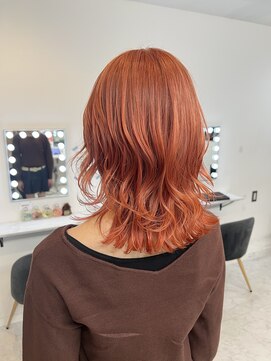 アルーシェウィズスカイ 原宿(Alushe with Sky) オレンジヘア/ダブルカラー/ケアブリーチ/エクステ