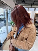 【ADORE横浜】レッドブラウン×ミディアムヘア